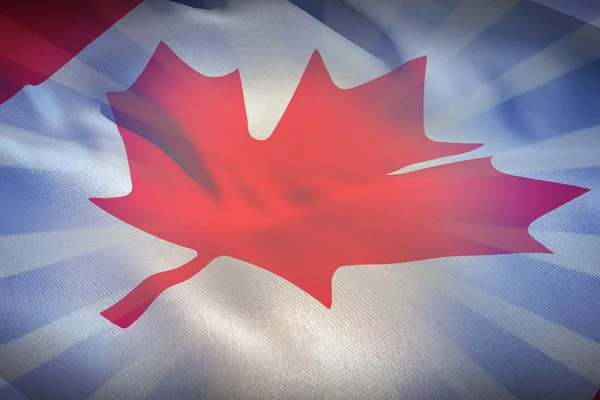 Folha de bordo na bandeira canadense — Fotografia de Stock