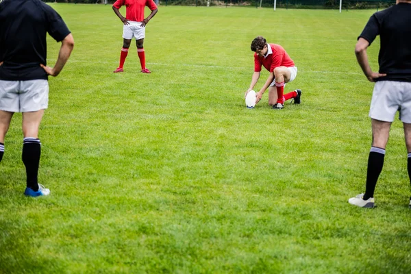 Bir maç oynamaya Rugby oyuncuları — Stok fotoğraf