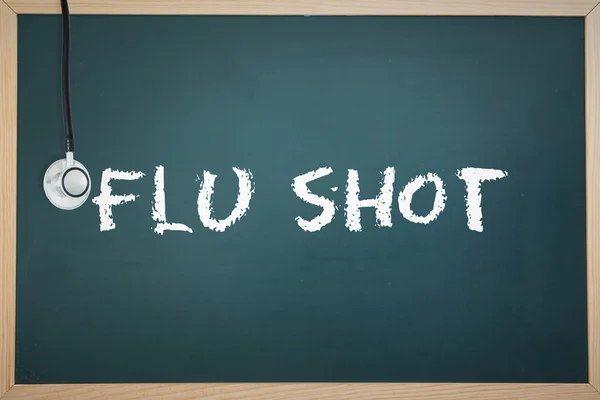 Grip aşısı kelimeler kara tahta karşı — Stok fotoğraf