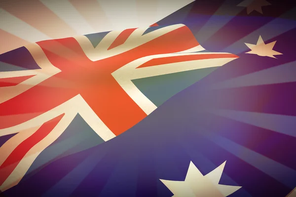 Alacsony, szög, kilátás az ausztrál zászló — Stock Fotó
