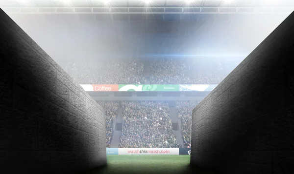 Túnel contra el estadio de rugby — Foto de Stock