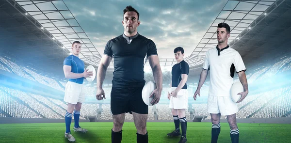 Spelare som har rugby boll — Stockfoto