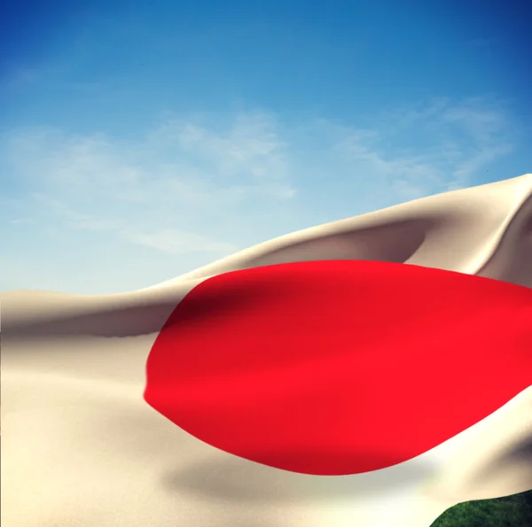 Roter Kreis auf japanischer Flagge — Stockfoto