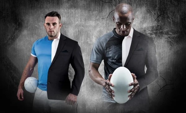 Atleten rugby ballen houden — Stockfoto