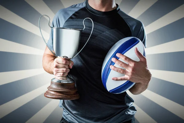 Spieler mit Trophäe — Stockfoto