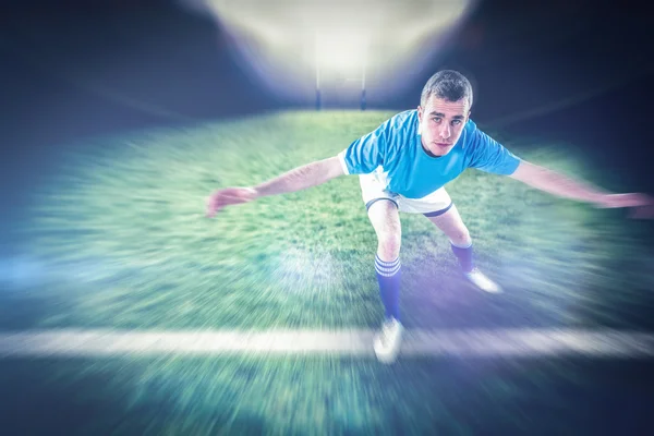 Σύνθετη εικόνα του παίκτη ράγκμπι αντιμετώπιση του αντιπάλου — Φωτογραφία Αρχείου