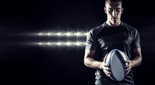 Rugby-Spieler mit Ball — Stockfoto