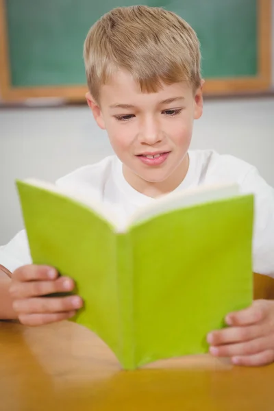 Happy student reading a book — Stock Photo, Image