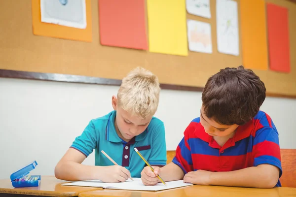 Busy students working on class work — Stock Photo, Image