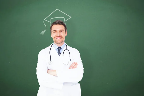 Young doctor with arms crossed — Stock Photo, Image