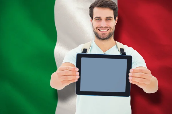 Studente che mostra tablet — Foto Stock