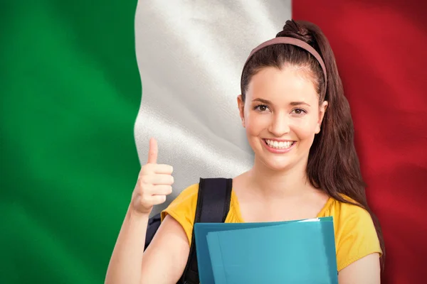 Student with thumbs up — Stock Photo, Image