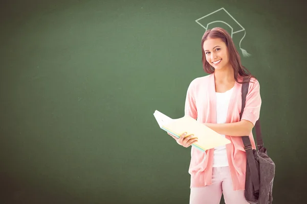 Ładny studenta uśmiechający się — Zdjęcie stockowe