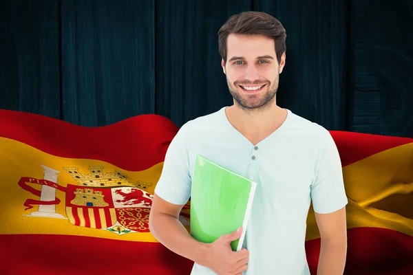 Student holding notepad — Stock Photo, Image