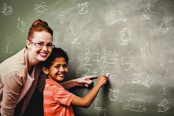 Imagem composta de rabiscos escolares — Fotografia de Stock