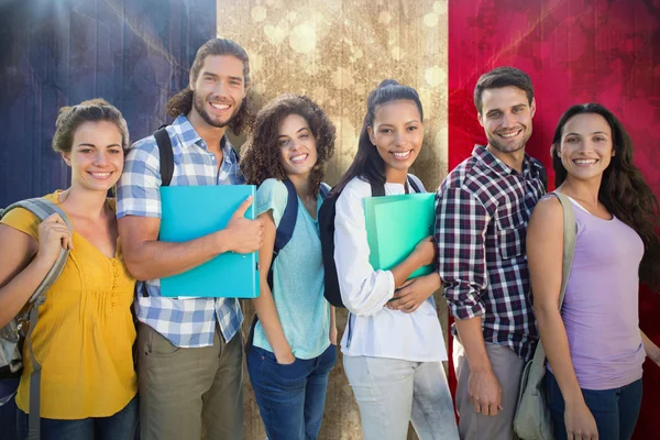 Students standing in a row — Stock Photo, Image