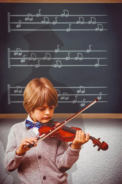 Carino bambino suonare il violino — Foto Stock