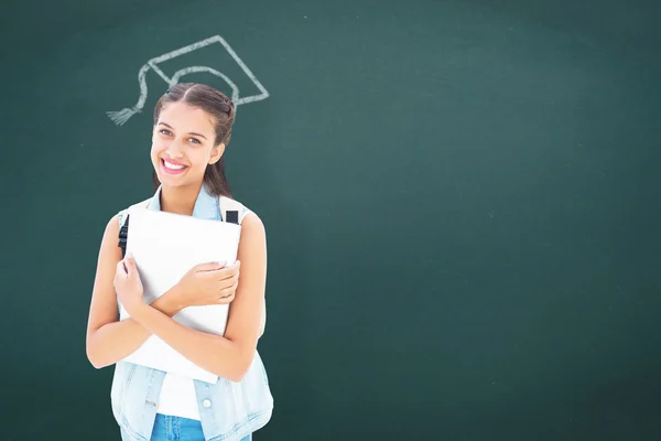 Student holding laptop — Stock Photo, Image