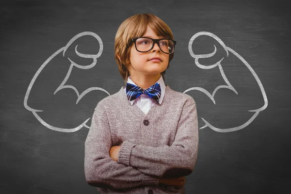 Aluno bonito vestido como professor — Fotografia de Stock