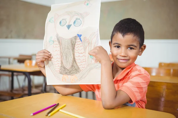 Dessin de l'élève sur une feuille de papier — Photo