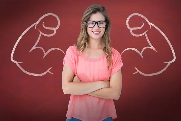 Geeky hipster smiling — Stock Photo, Image