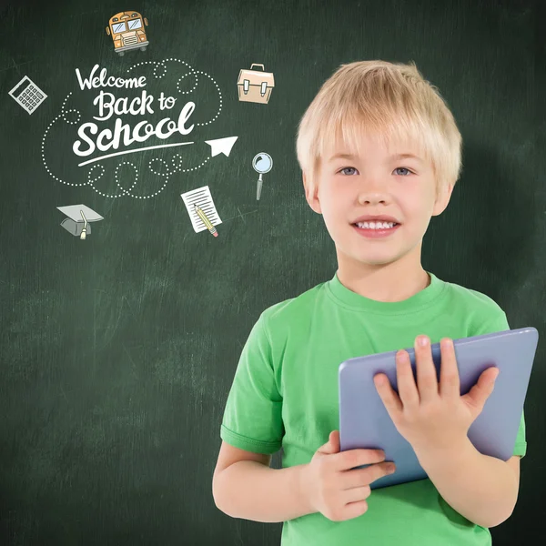 Cute boy using tablet — Stock Photo, Image
