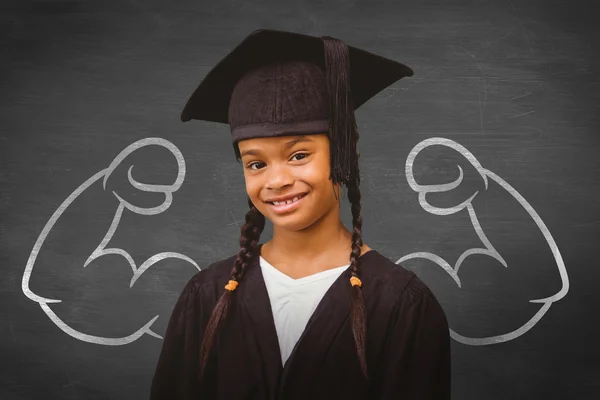 Samengestelde afbeelding van schattige leerling zijn afstuderen — Stockfoto