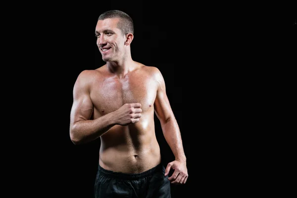 Guapo sin camisa atleta corriendo — Foto de Stock