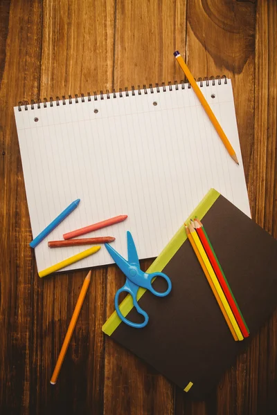 School supplies on desk — Stock Photo, Image