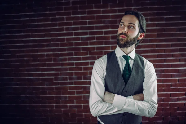 Confident hipster with arms crossed — Stock Photo, Image