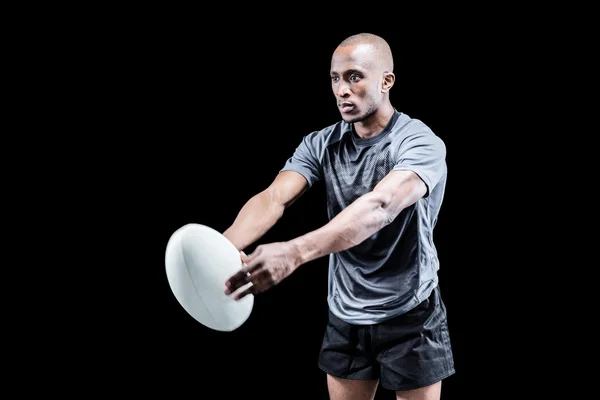 Rugby-Spieler mit Ball — Stockfoto