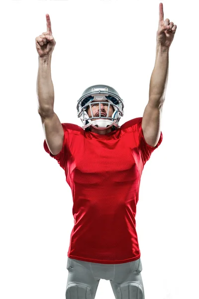 American football with arms raised — Stock Photo, Image