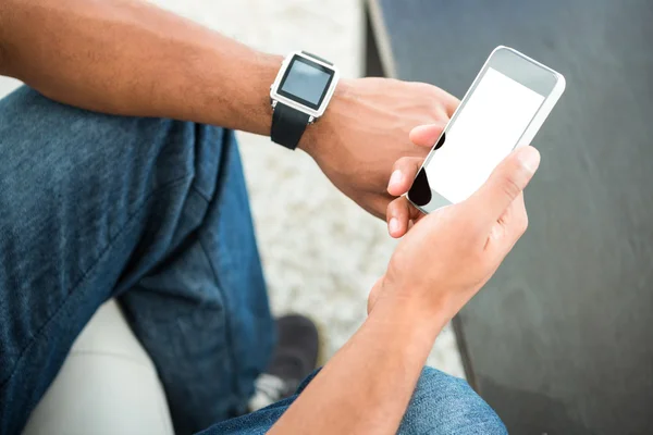 Man with smart devices — Stock Photo, Image