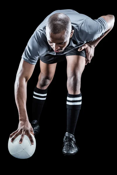 Jugador de rugby tomando posición — Foto de Stock