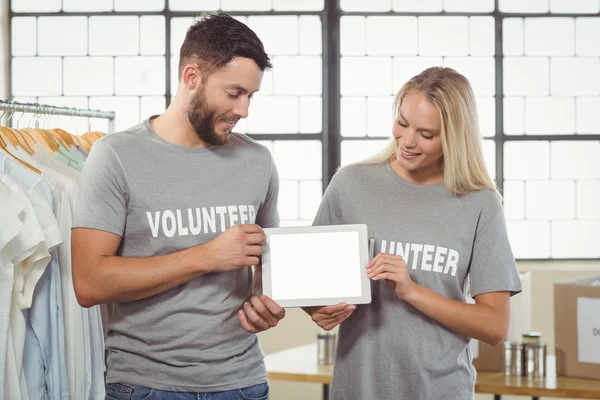 Colleagues holding digital tablet — Stock Photo, Image