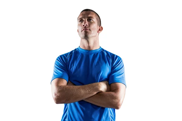 Confident rugby player looking away — Stock Photo, Image