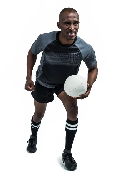 Jogador de rugby com bola — Fotografia de Stock