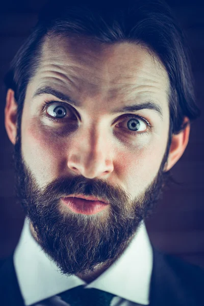 Portrait of angry hipster — Stock Photo, Image