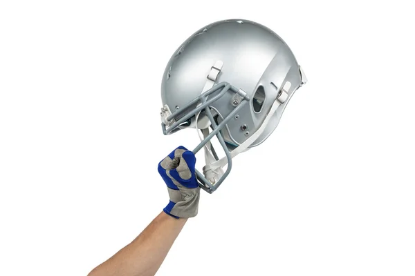 American Football-Spieler reicht Helm — Stockfoto