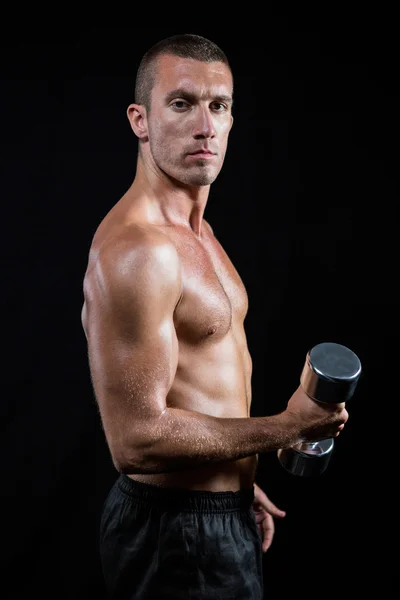 Confident shirtless athlete working out — Stock Photo, Image