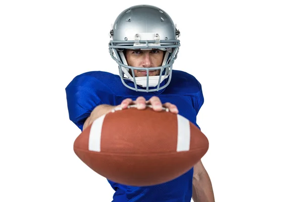 Amerikai labdarúgó holding ball — Stock Fotó