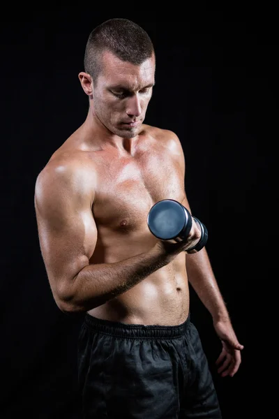 Atleta sem camisa trabalhando para fora — Fotografia de Stock