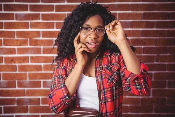 Surprised hipster looking at camera — Stock Photo, Image