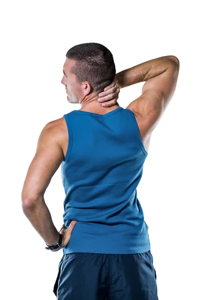 Athlete with neck pain — Stock Photo, Image