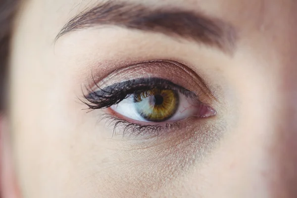 Eye with eyeliner and eyeshadow — Stock Photo, Image