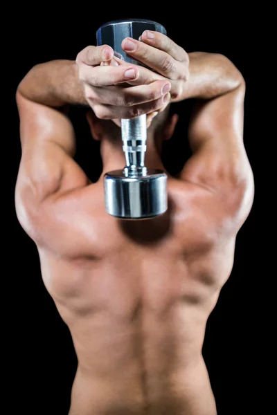 Crossfiter working out with dumbbell — Stock Photo, Image