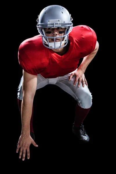 American football player taking position — Stock Photo, Image