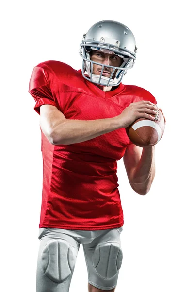 Hráč amerického fotbalu v červené jersey — Stock fotografie