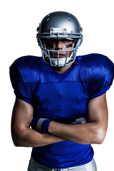 American Football-Spieler mit verschränkten Armen — Stockfoto