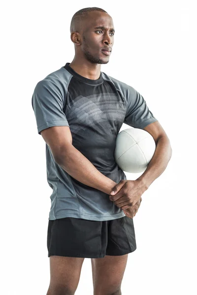 Atleta seguro con pelota de rugby — Foto de Stock